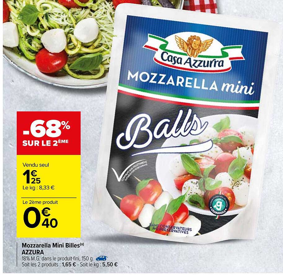mozzarella mini billes azzura