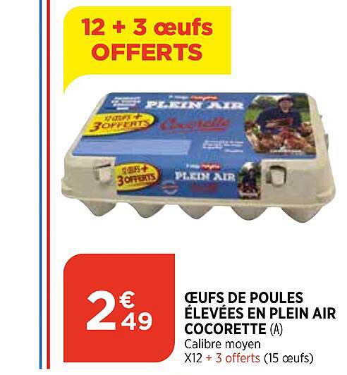 oeufs de poules élevées en plein air cocorette