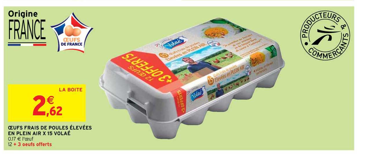 oeufs frais de poules élevées en plein air x15 volaé