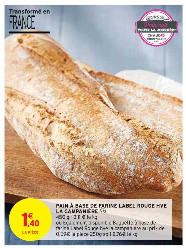 pain à base de farine label rouge hve la campanière