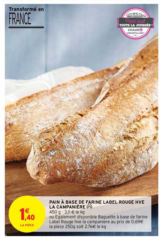 pain à base de farine label rouge hve la campanière