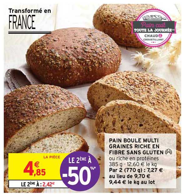 pain boule multi graines riche en fibre sans gluten