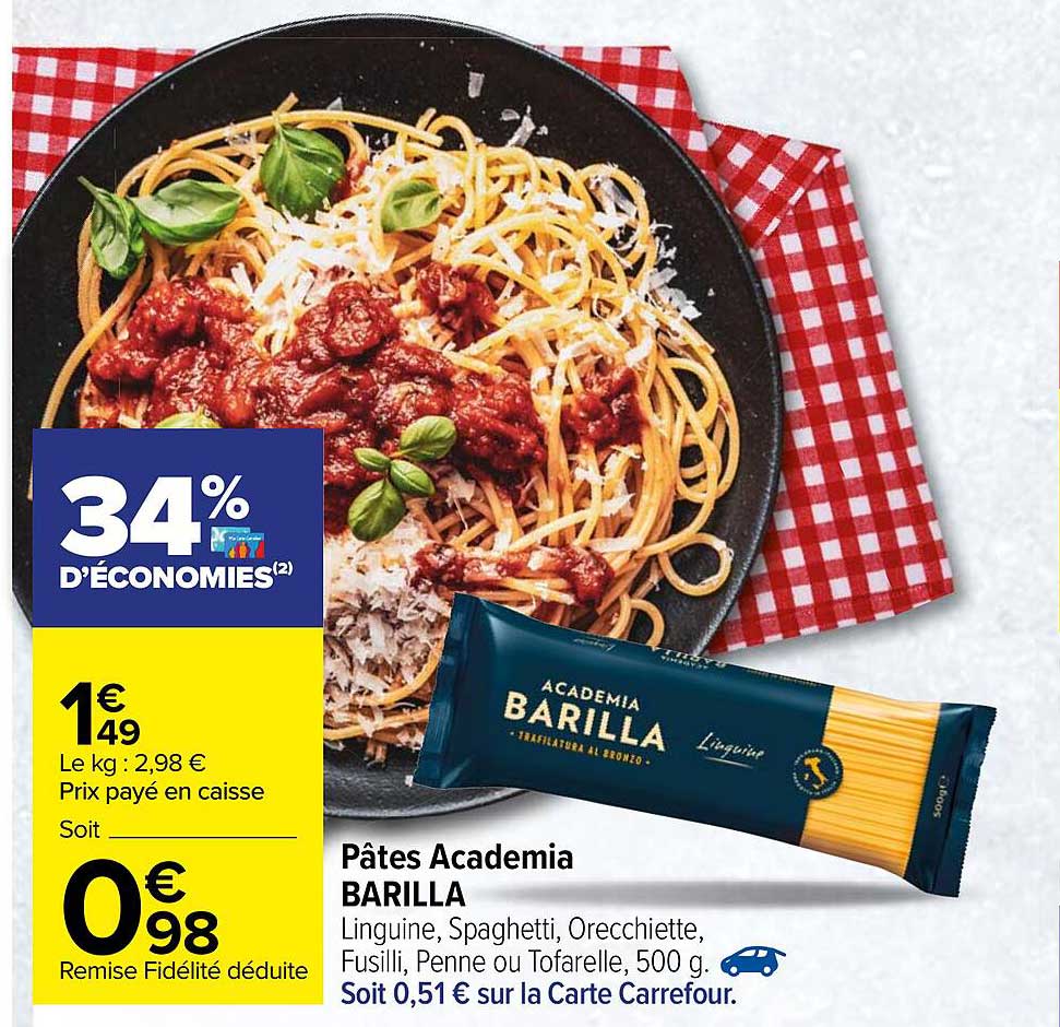 pâtes academia barilla