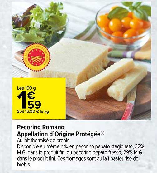 pecorino romano appellation d'origine protégée