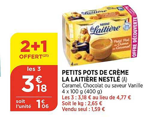 petits pots de crème la laitière nestlé