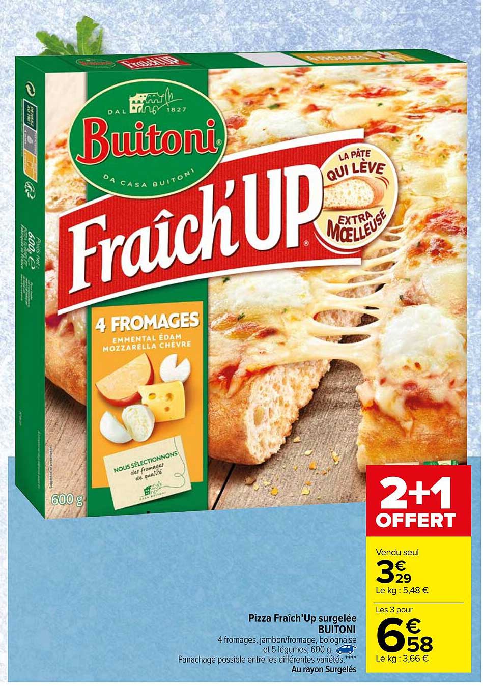 pizza fraîch'up surgelée buitoni