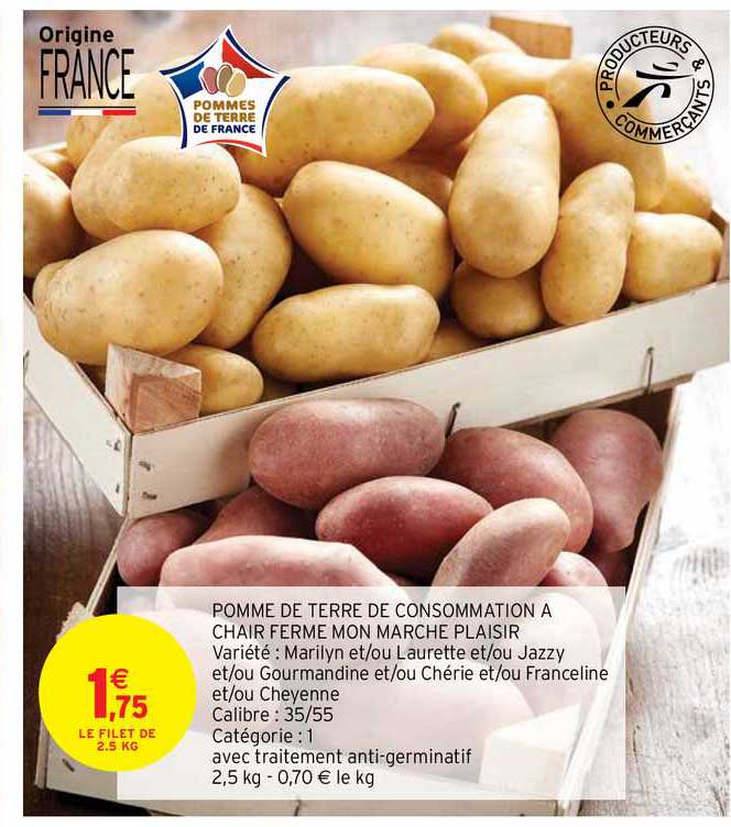 pomme de terre de consommation à chair ferme mon marché plaisir