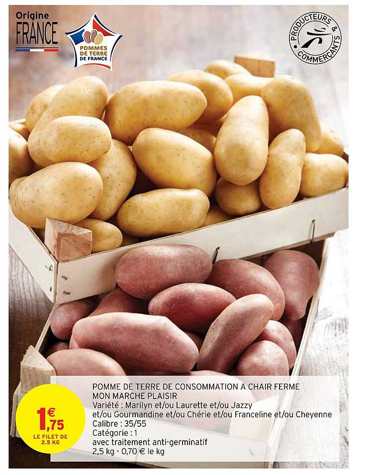 pomme de terre de consommation à chair ferme mon marché plaisir