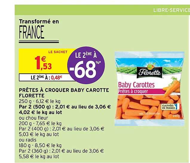 prêtes à croquer baby carotte florette