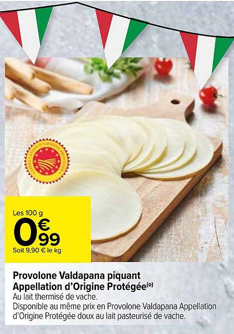 provolone valdapana piquant appellation d'origine protégée