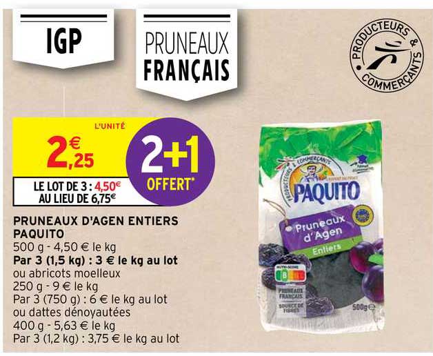 pruneaux d'agen entiers paquito