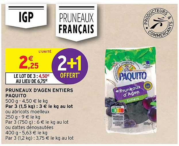 pruneaux d'agen entiers paquito