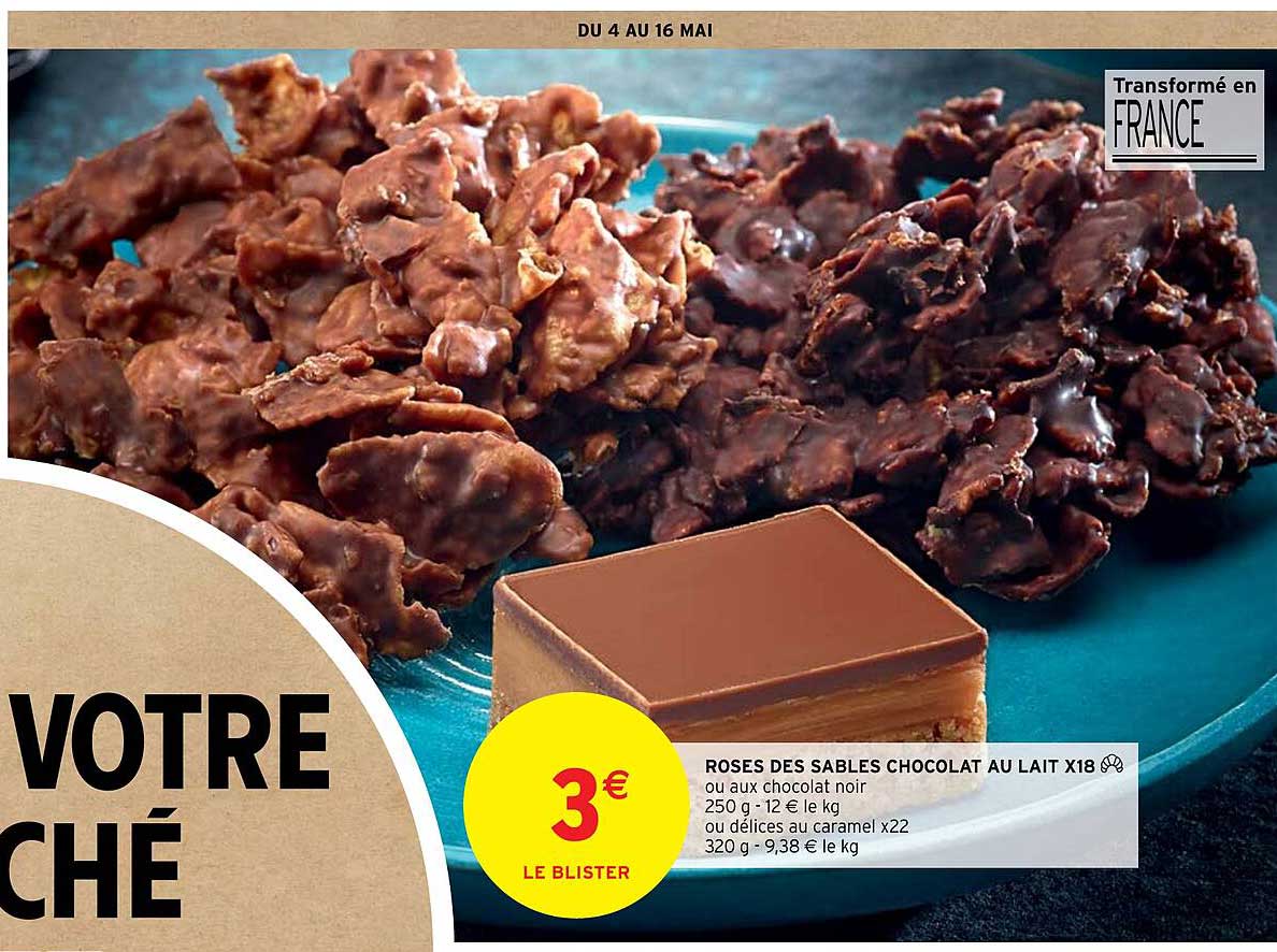 roses des sables chocolat au lait x18