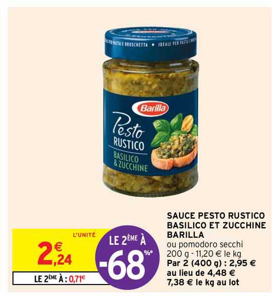 sauce pesto rustico basilico et zucchine barilla
