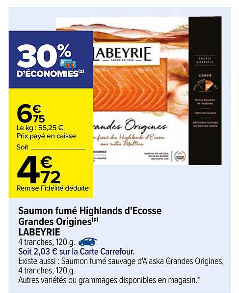 saumon fumé highlands d'écosse grandes origines labeyrie