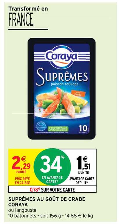 suprêmes au goût de crabe coraya