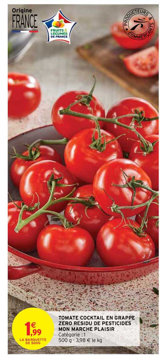 tomate cocktail en grappe zéro résidu de persticides mon marché plaisir