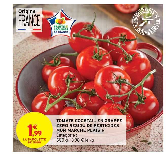 tomate cocktail en grappe zéro résidu de pesticides mon marché plaisir