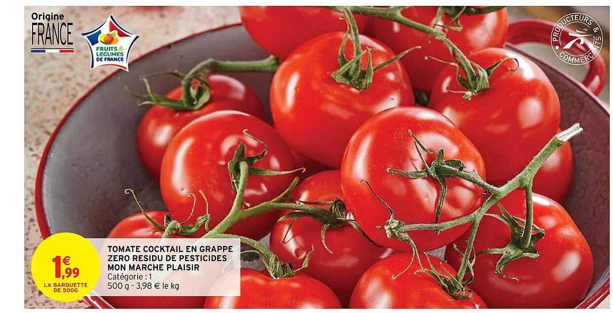 tomate cocktail en grappe zéro résidu de pesticides mon marché plaisir