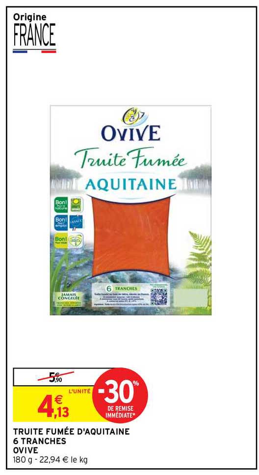 truite fumée d'aquitaine 6 tranches ovive