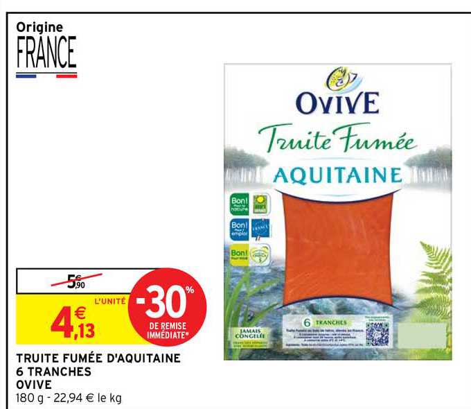 Truite Fumée D'aquitaine 6 Tranches Ovive