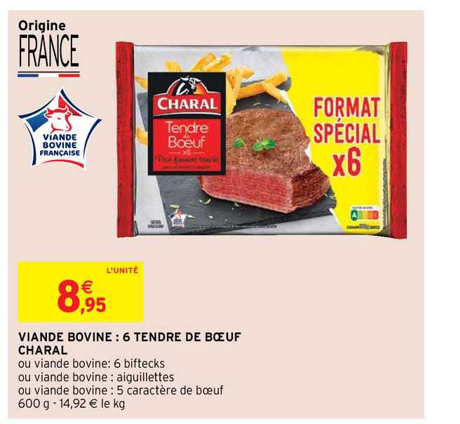 Viande Bovine : 6 Tendre De Bœuf Charal