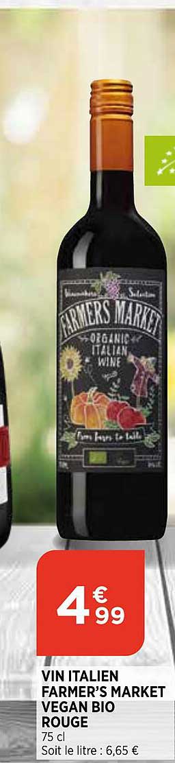 vin italien farmer's market vegan bio rouge