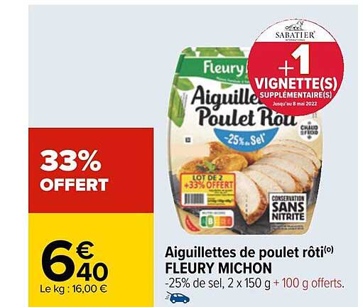 aiguillettes de poulet rôti fleury michon