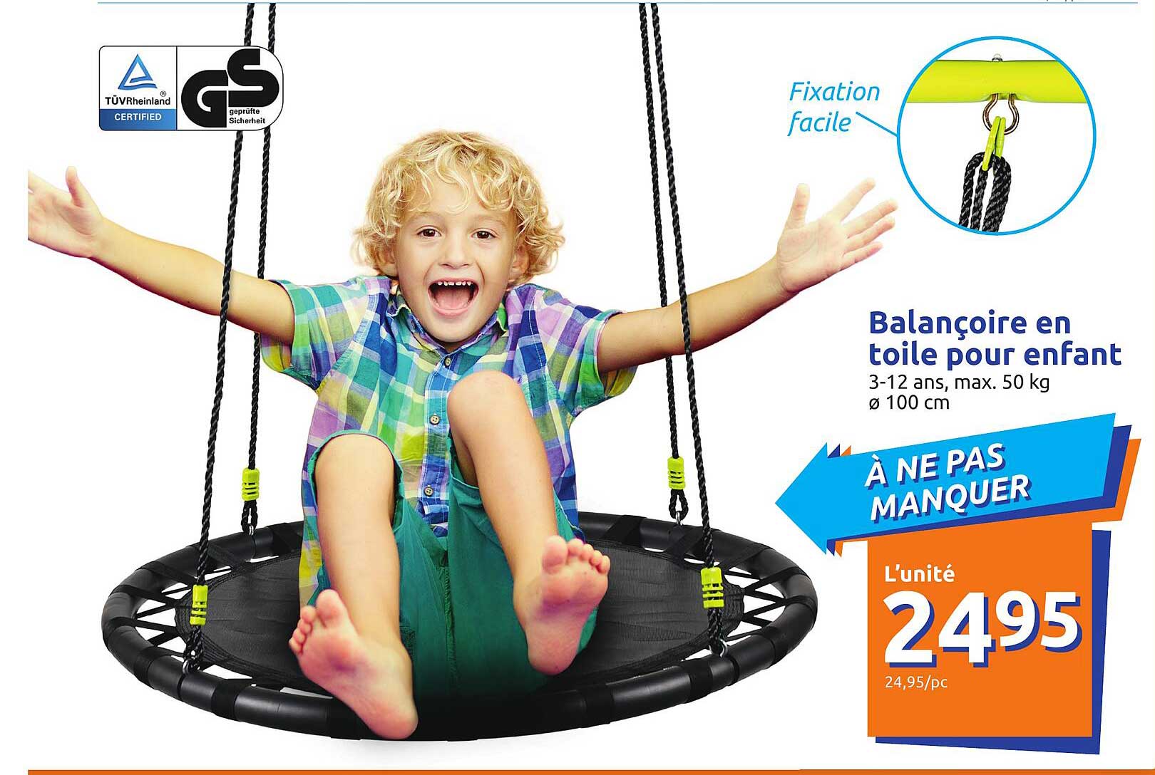 balançoire en toile pour enfant