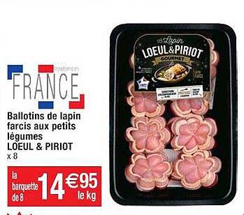 ballotins de lapin farcis aux petits légumes loeul & piriot