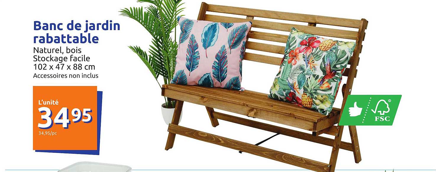 banc de jardin rabattable