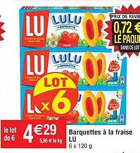 Barquettes à La Fraise Lu