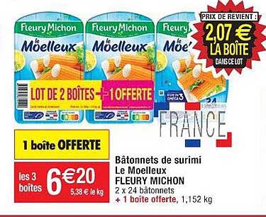 Bâtonnets De Surimi Le Moelleux Fleury Michon