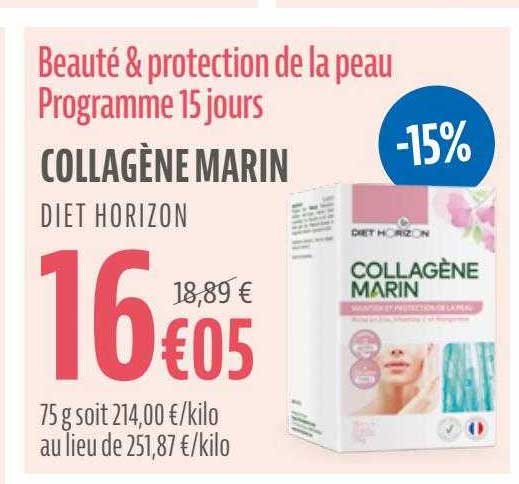 beauté & protection de la peau programme 15 jours collagène marin diet horizon