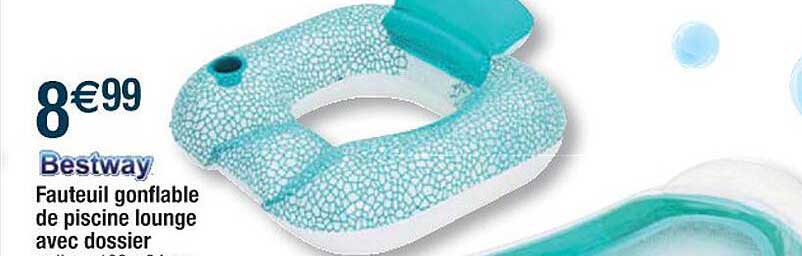Bestway Fauteuil Gonflable De Piscine Lounge Avec Dossier