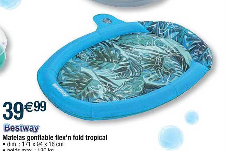 bestway matelas gonflables flex'n fold tropical