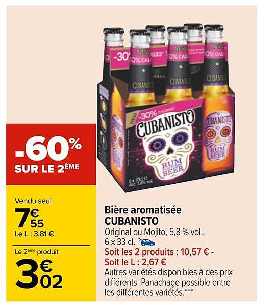 Bière Aromatisée Cubanisto -60% Sur Le 2ème