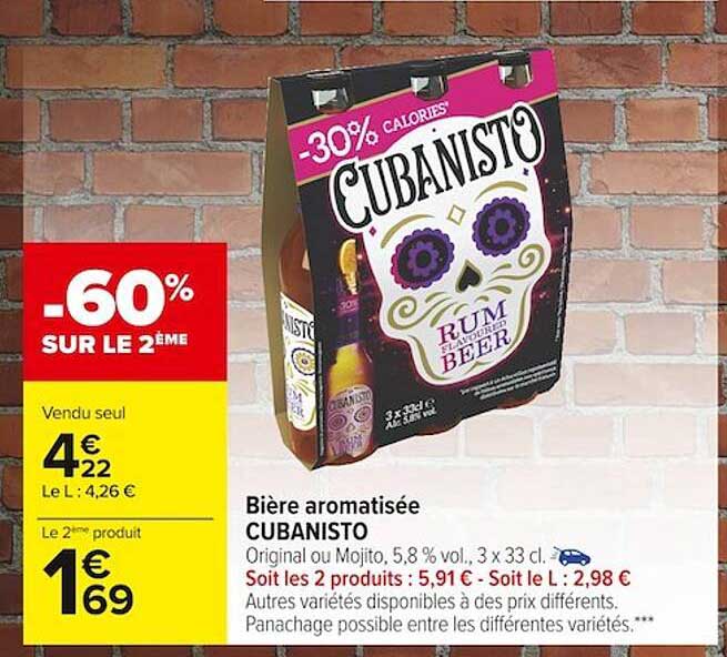 Bière Aromatisée Cubanisto -60% Sur Le 2ème