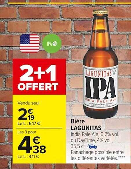 bière lagunitas 2+1 offert