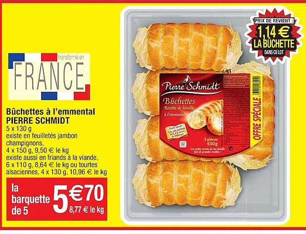 bûchetes à l'emmental pierre schmidt