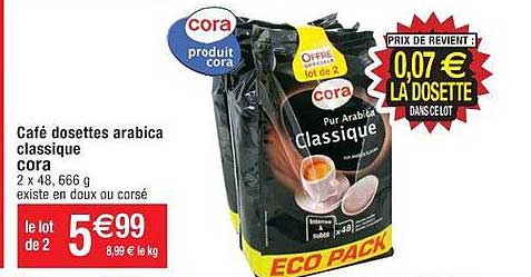 Café Dosettes Arabica Classique Cora