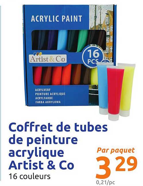 Coffret De Tubes De Peinture Acrylique Artist & Co