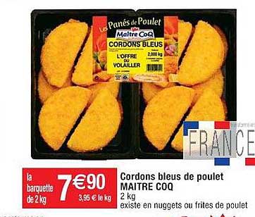 cordons bleus de poulet maitre coq