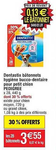 Dentastix Bâtonnets Hygiène Bucco-dentaire Pour Petit Chien Pedigree