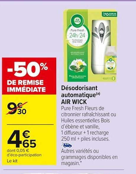 désodorisant automatique air wick -50% de remise immédiate