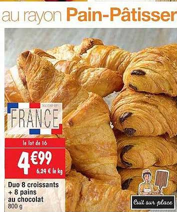 Duo 8 Croissants + 8 Pains Au Chocolat
