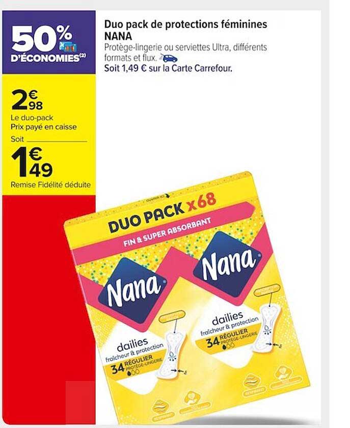 duo pack de protections féminines nana