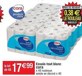 essuie-tout blanc cora