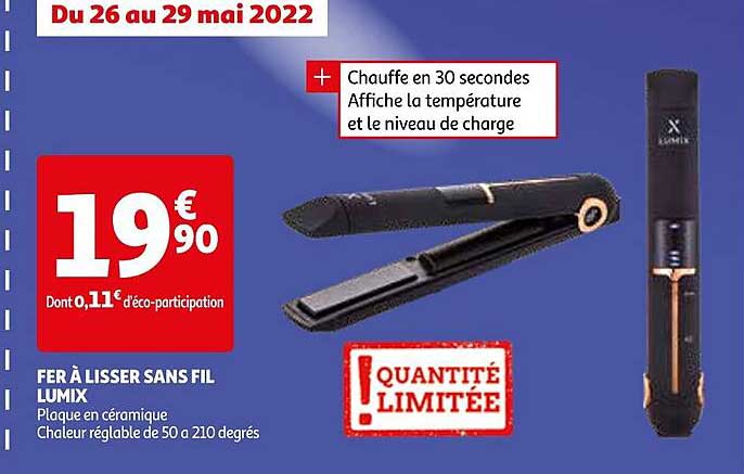fer à lisser sans fil lumix