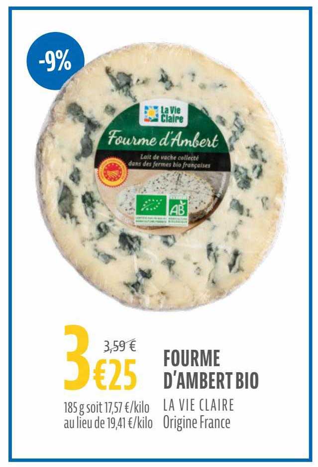 fourme d'ambert bio la vie claire
